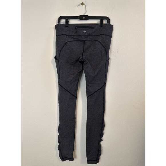 Lululemon Speed Tight IV Giant Herringbone Black Heathered Leggings Size 10 - Picture 4 of 9